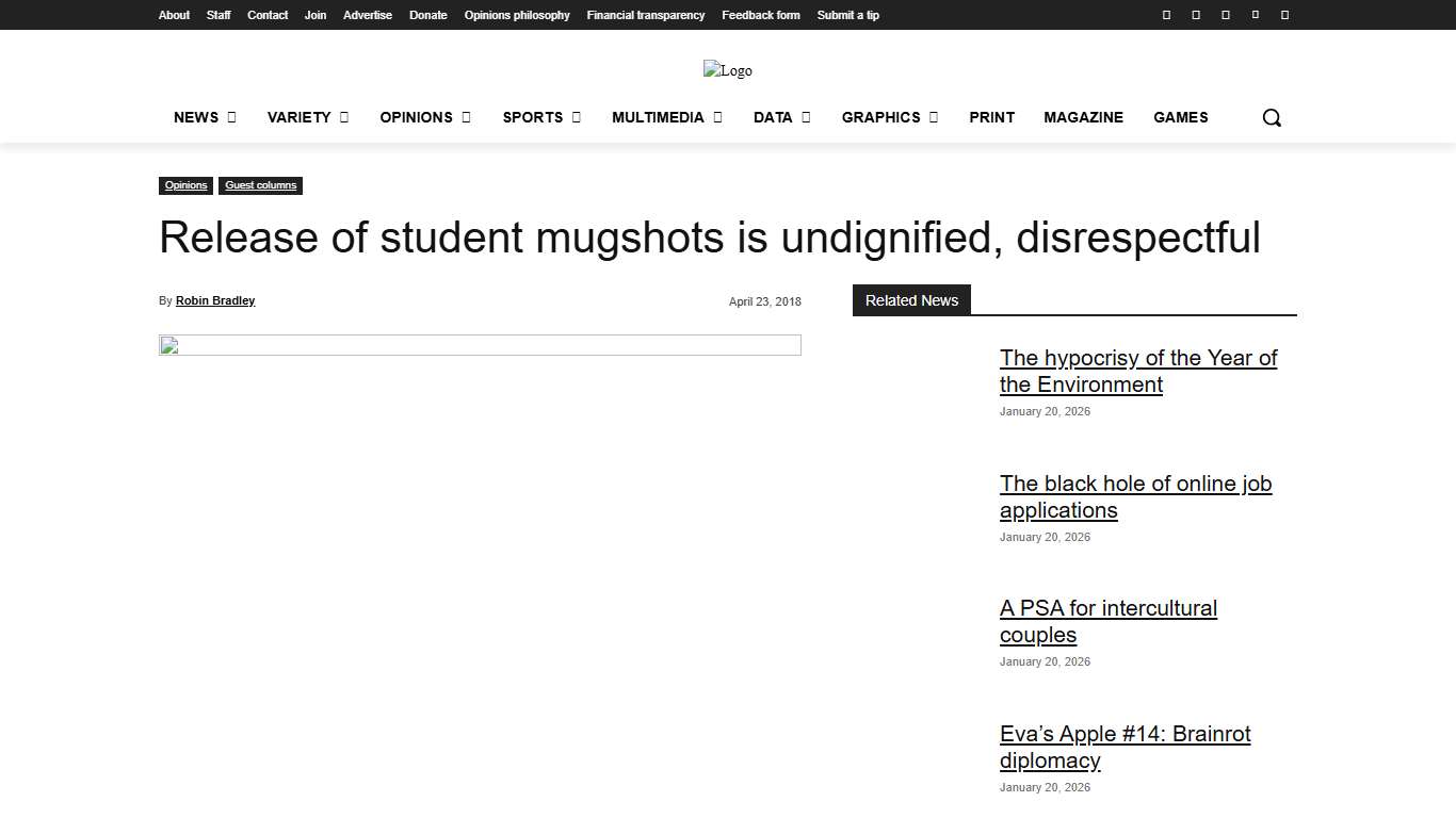 Release of student mugshots is undignified, disrespectful - Flat Hat News