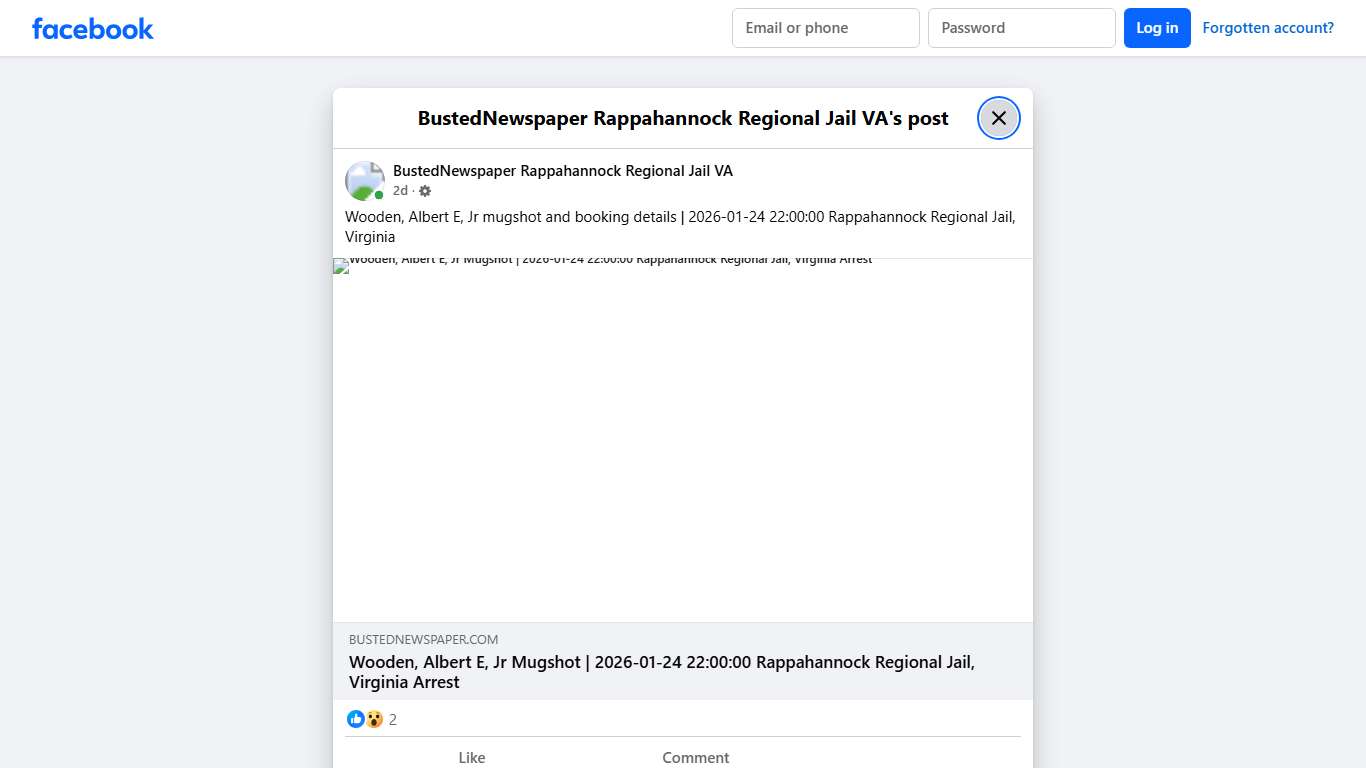 Wooden,... - BustedNewspaper Rappahannock Regional Jail VA Facebook