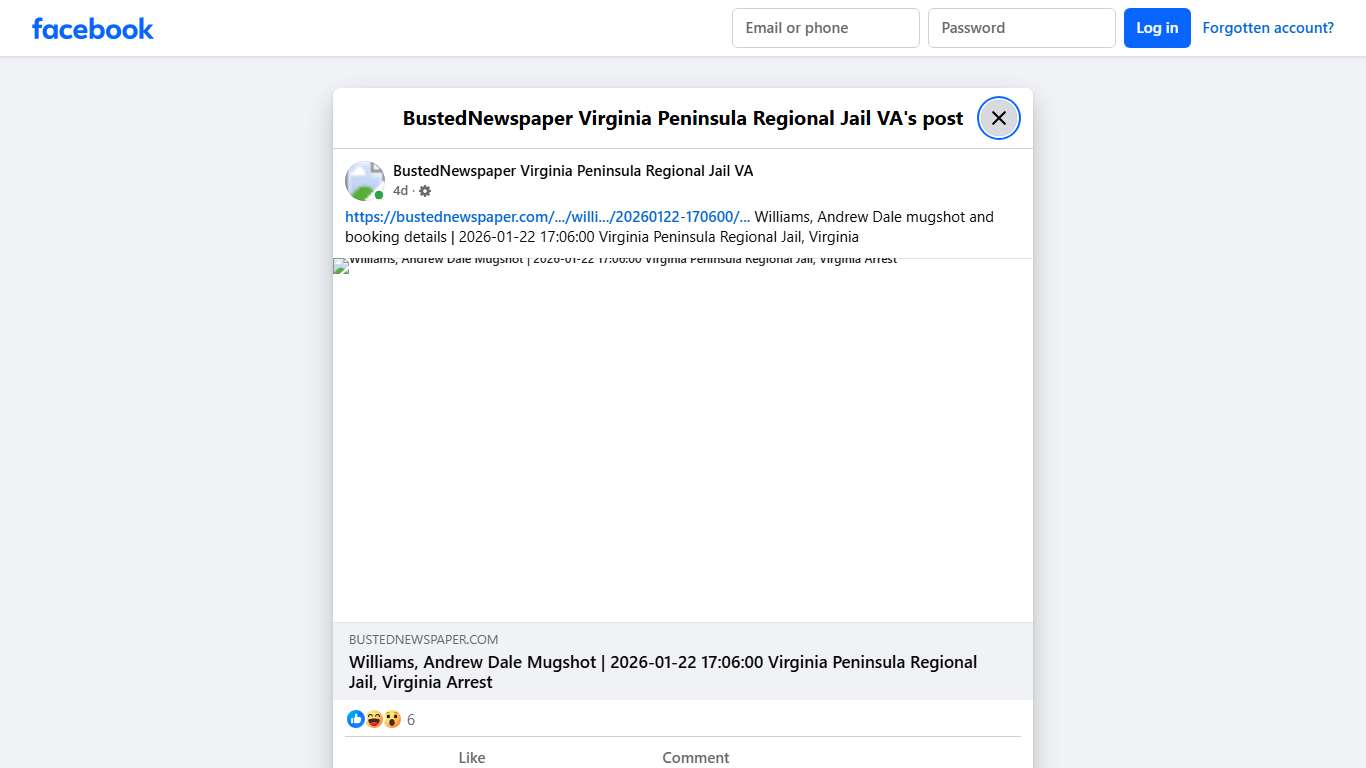https... - BustedNewspaper Virginia Peninsula Regional Jail VA Facebook