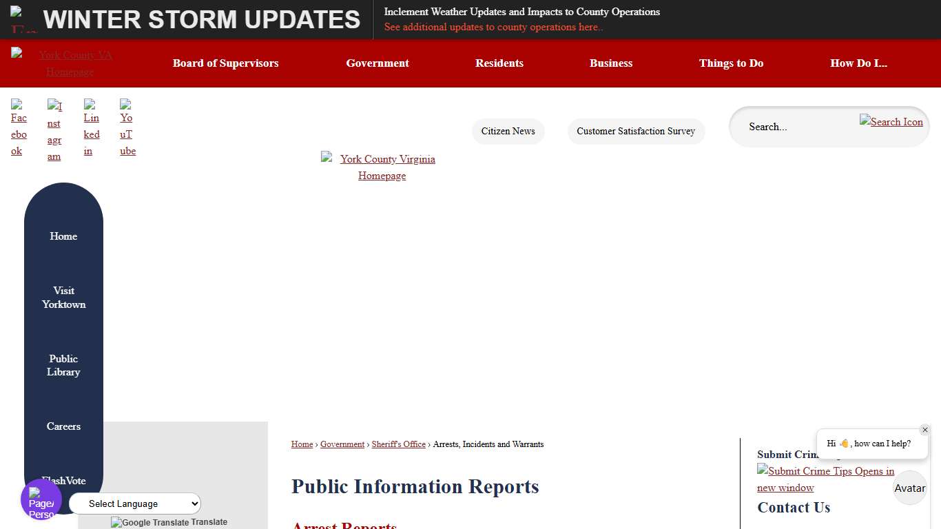 Public Information Reports York County, VA